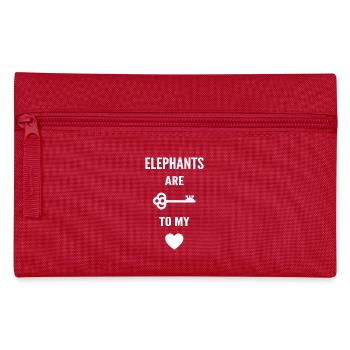 Elefanten sind der Schlüssel zu meinem Herzen - Federtasche - Rot - Vorne