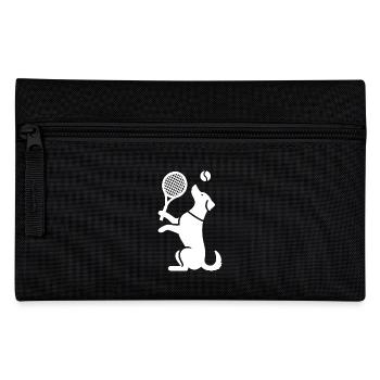 Hund Tennis Silhouette Minimalistisch - Federtasche - Schwarz - Vorne