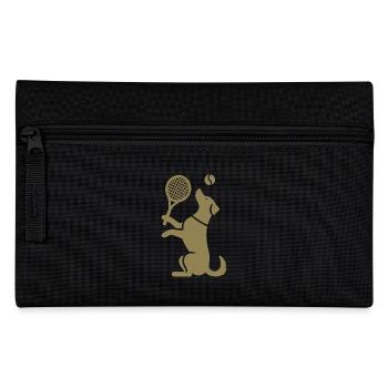 Hund Tennis Silhouette Minimalistisch - Federtasche - Schwarz - Vorne
