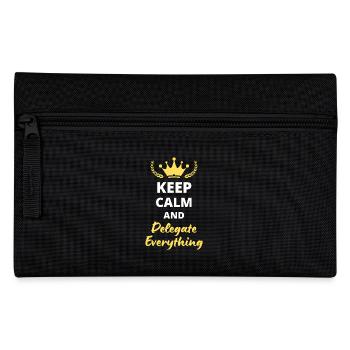 “Keep Calm and Delegate Everything” - Gestion zen - Trousse - noir - Devant