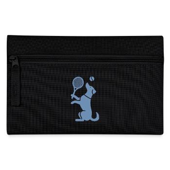 Hund Tennis Silhouette Minimalistisch - Federtasche - Schwarz - Vorne
