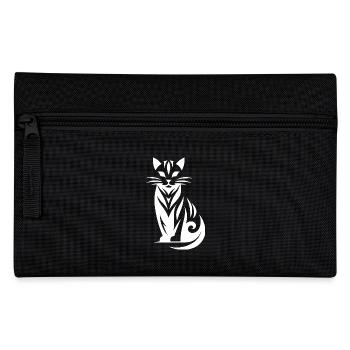 Imaginative cat art in tribal style - Pencil Case - black - Front