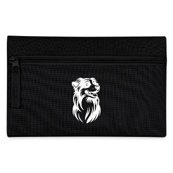 Fuzzy Australian Shepherd Dog Portrait - Pencil Case - black - Front