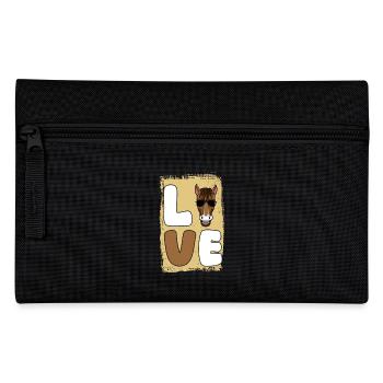 Reiten Pferd - Federtasche - Schwarz - Vorne
