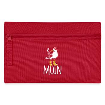Möwe - Moin - Nordsee - Geschenk - Federtasche - Rot - Vorne