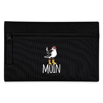 Möwe - Moin - Nordsee - Geschenk - Federtasche - Schwarz - Vorne