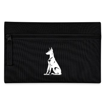 Stylized Doberman Dogs Silhouette - Pencil Case - black - Front
