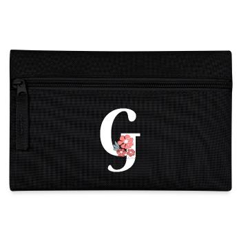 Lettre g fleurs minimalistes - Trousse - noir - Devant