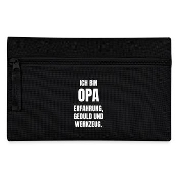 Ich bin Opa. Erfahrung, Geduld und Werkzeug. - Federtasche - Schwarz - Vorne