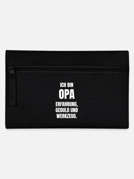 Ich bin Opa. Erfahrung, Geduld und Werkzeug. - Federtasche - Schwarz