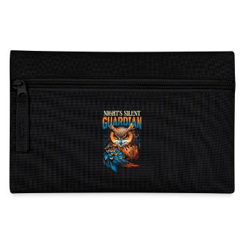 Owl Eagle Owl Bird Night Bird Animal Night Moon Nature - Pencil Case - black - Front
