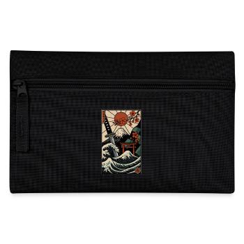 Japanischer Druck - Federtasche - Schwarz - Vorne