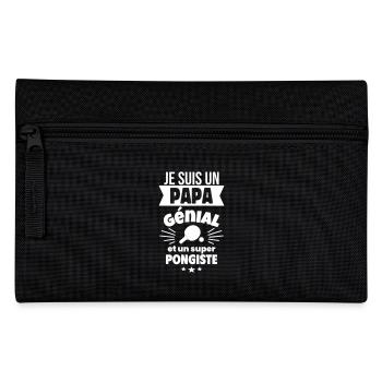 Papa génial & pongiste – idée fête des pères - Trousse - noir - Devant