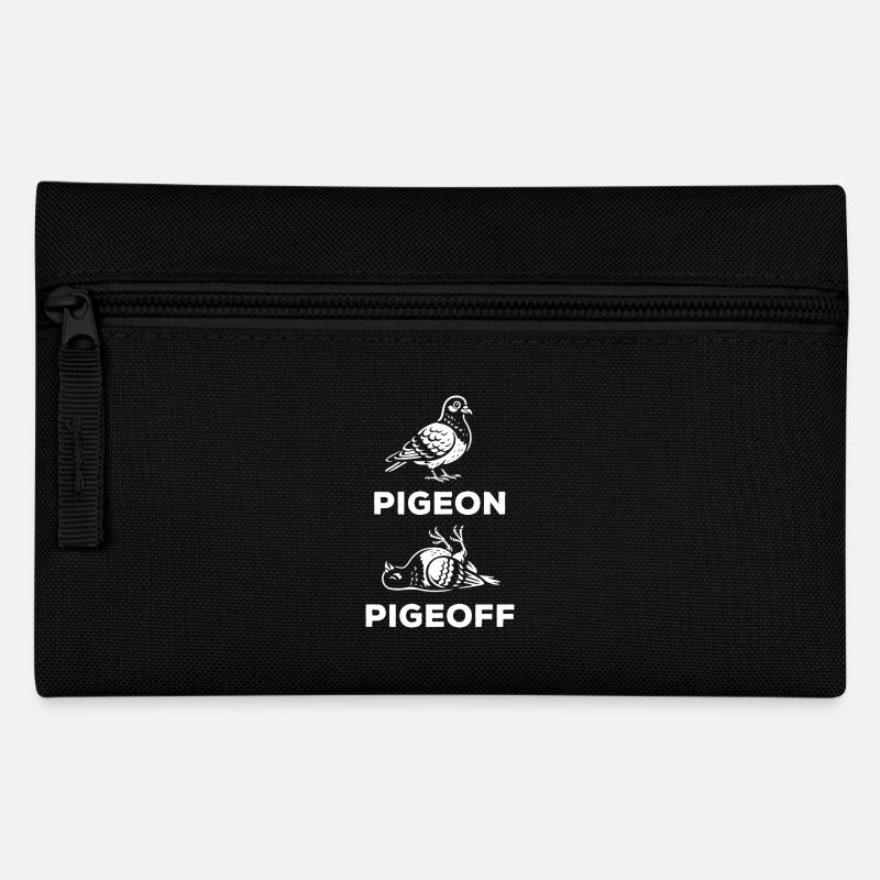Pigeon Pigeoff - Taube - On/Off - Wortspiel - Federtasche - Schwarz