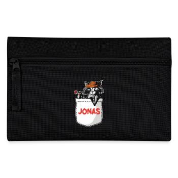 Waschbär Jonas - Federtasche - Schwarz - Vorne