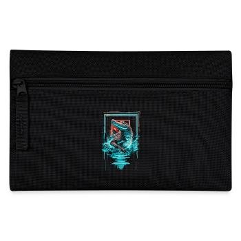 Alligator Krokodil Reptil Raubtier Neon Bunt Kunst - Federtasche - Schwarz - Vorne