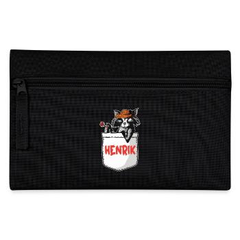 Waschbär Henrik - Federtasche - Schwarz - Vorne