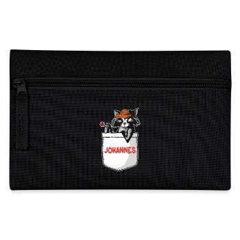 Waschbär Johannes - Federtasche - Schwarz - Vorne
