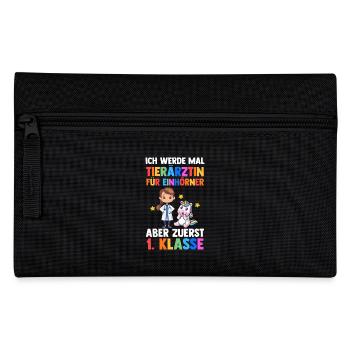 Veterinarian First Grade School Enrollment School Child - Pencil Case - black - Front