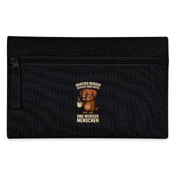 Mehr Kaffee, weniger Menschen Hund - Federtasche - Schwarz - Vorne