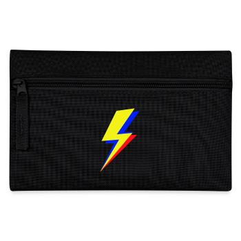 Geometric multicolor lightning bolt - Pencil Case - black - Front