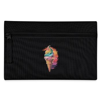 Buntes Regenbogen-Eiscreme Motiv - Pencil Case - black - Front