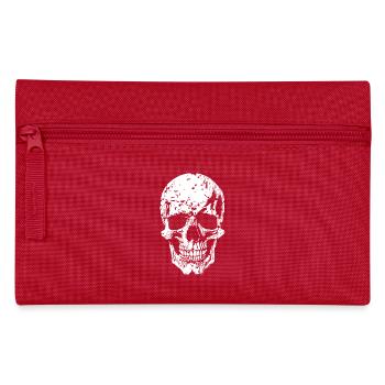 Knochen-Schädel Silhouette - Federtasche - Rot - Vorne