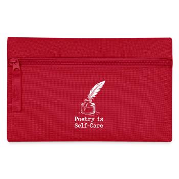 Poesie als Design von Selbstfürsorge-Federn - Federtasche - Rot - Vorne