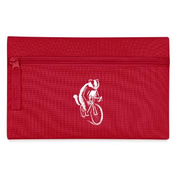 Erdmännchen-Radfahrer-Skizzen-Tee - Federtasche - Rot - Vorne