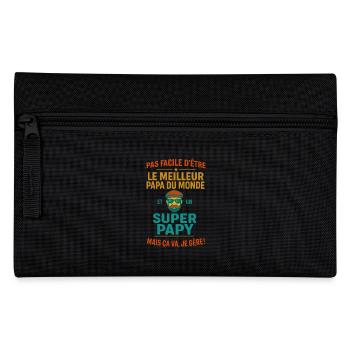 meilleur papa papy, cadeau fête des pères - Trousse - noir - Devant
