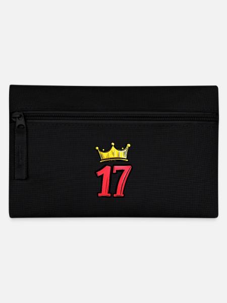 17 Zahl Trikot Krone - Federtasche - Schwarz
