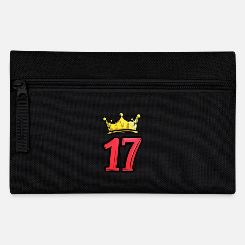 17 Zahl Trikot Krone - Federtasche - Schwarz