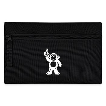 Affe Mit Bier Lustig Party - Federtasche - Schwarz - Vorne