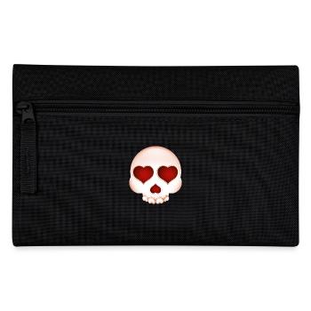 Smiley Skull with Hearts - Federtasche - Schwarz - Vorne