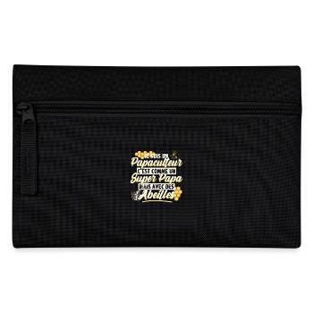 Papa apiculteur cadeau fête des pères: Papaculteur - Trousse - noir - Devant
