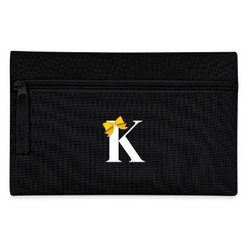Letter k yellow bow - Pencil Case - black - Front