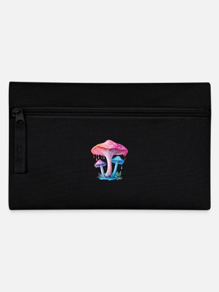 Pink blue mushroom - Pencil Case - black