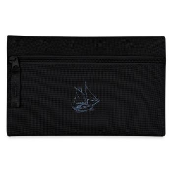 Segelboot Meer Silhouette minimalistisches Design - Federtasche - Schwarz - Vorne