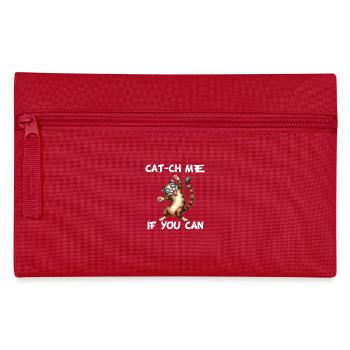 Cat-ch me if you can funny comic cat - Pencil Case - red - Front