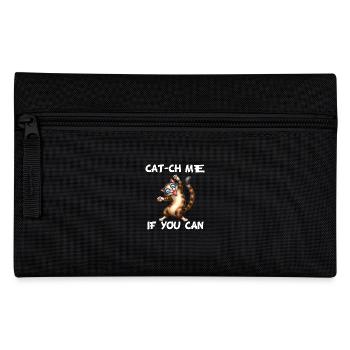 Cat-ch me if you can funny comic cat - Pencil Case - black - Front