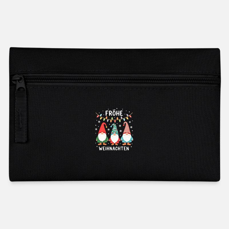 Frohe Weihnachten Wichtel Xmas - Federtasche - Schwarz