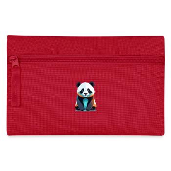 Panda Vektor Kunst mit lebendiger Farbillustration - Federtasche - Rot - Vorne