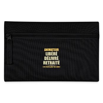 Gastgeber feiert seinen Ruhestand mit Humor Geschenk - Federtasche - Schwarz - Vorne