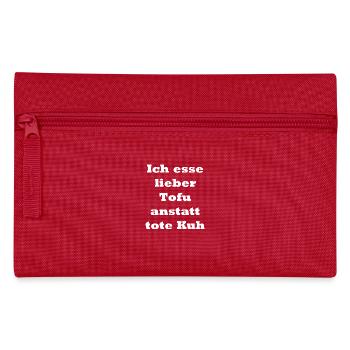 cooler Tofu Spruch - Federtasche - Rot - Vorne