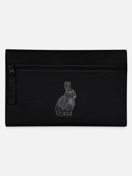 Rabbit design white - Pencil Case - black