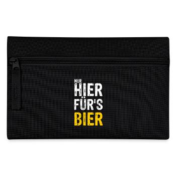 Nur hier für's BIER - Federtasche - Schwarz - Vorne
