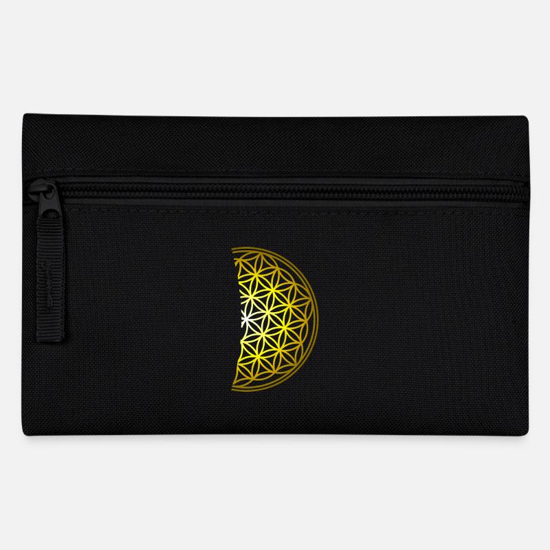 Blume des Lebens - Federtasche - Schwarz