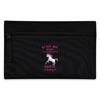 Pferd Reiterin Reiten Horse Pferdespruch Geschenk - Federtasche - Schwarz - Vorne