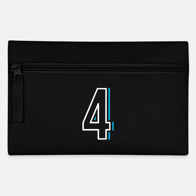 Nummer 4 - Vier - Federtasche - Schwarz