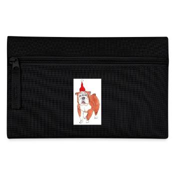 Englische Bulldogge Weihnachten Jul Aufkleber - Federtasche - Schwarz - Vorne